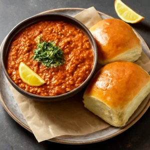Pav Bhaji indiai fűszerekkel és friss korianderrel