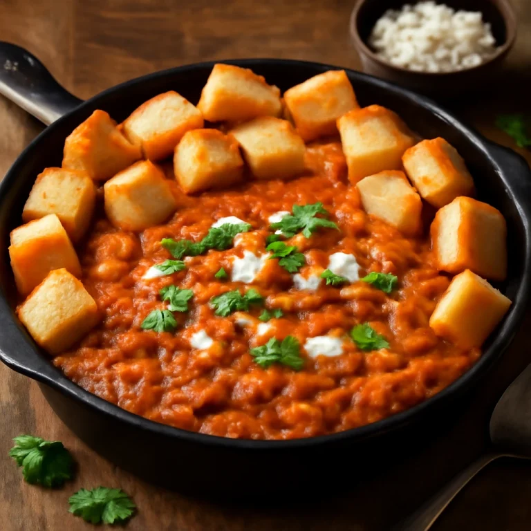 Pav bhaji fondü stílusban, frissen tálalva