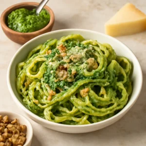 Friss pesto dióval és pecorino sajttal