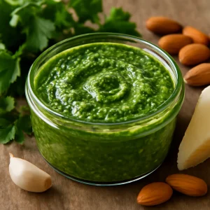Friss, gazdag pesto petrezselyemmel és mandulával