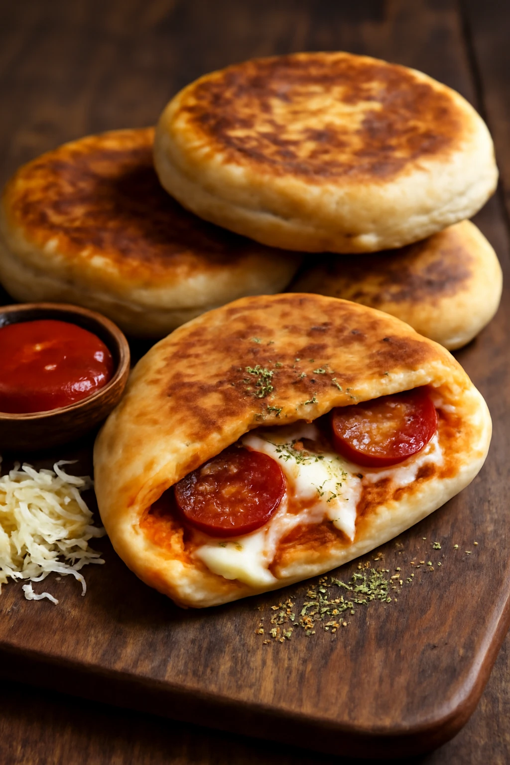 Koreai pizza hotteok sajttal és paradicsomos szósszal