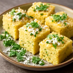 Finom Poha Dhokla, indiai reggeli étkezés