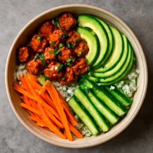Frissítő és egészséges poké bowl tofuval és zöldségekkel