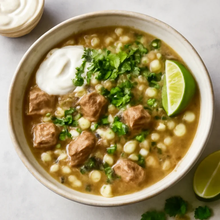 Pozole blanco tálalva sertéshússal, lime-mal, tejföllel és friss korianderrel