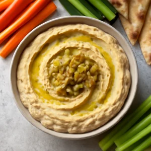 Gazdag, krémes póréhagymás hummus