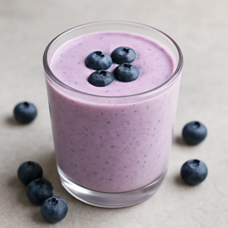 Probiotikus borsmentás áfonyás kefir pohárban tálalva, frissítő krémes textúrával