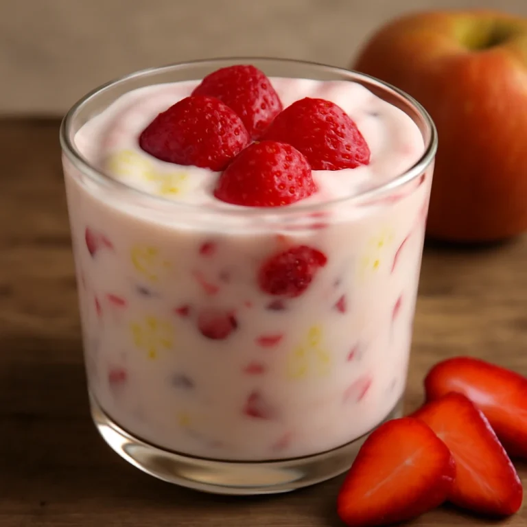Probiotikus Eper-alma joghurt, frissítő és egészséges ital