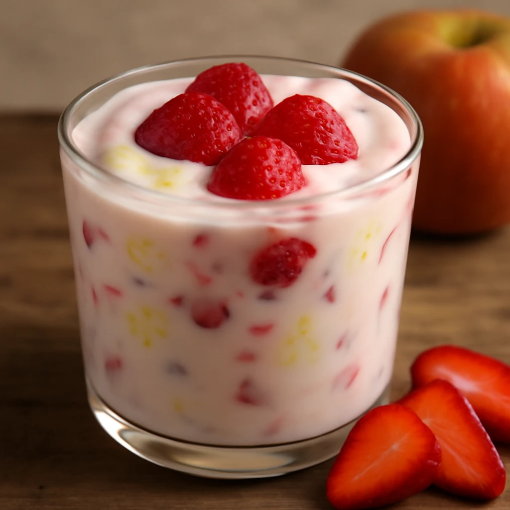 FrissÃ­tÅ eper-alma joghurt, probiotikus ital