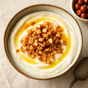 Egészséges, finom probiotikus mogyorós joghurt