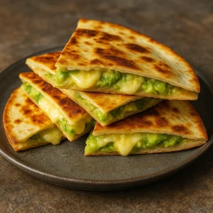 Lime-mal és fokhagymával ízesített avokádós quesadilla