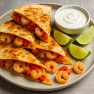 Ropogós tortilla garnélával és sajttal töltve