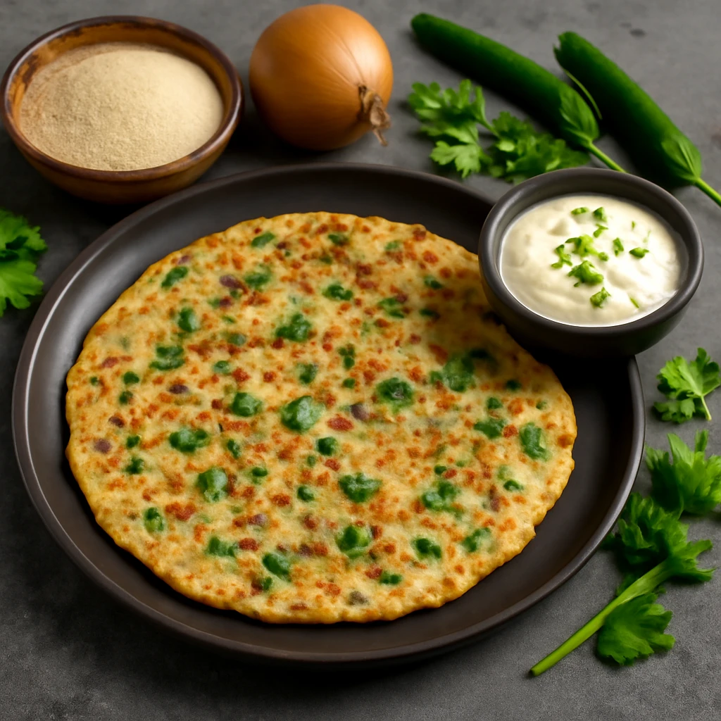 Indiai Rava Chilla joghurttal