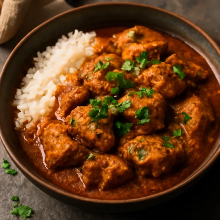 Rendang ayam tálalva friss korianderrel és körettel
