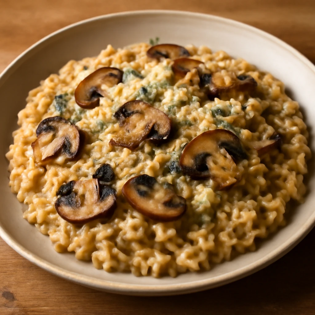 Krémes gombás rizottó friss parmezánnal