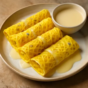 Roti Jala gazdag tésztával és édes sűrített tejjel