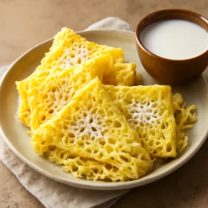 Finom roti jala kókusztejjel és kókuszreszelékkel