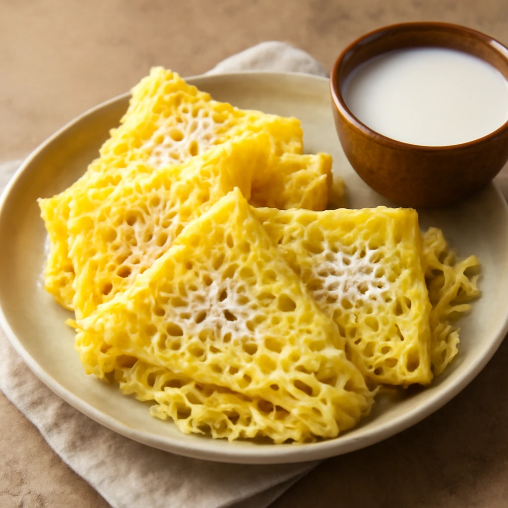 Finom roti jala kókusztejjel és kókuszreszelékkel