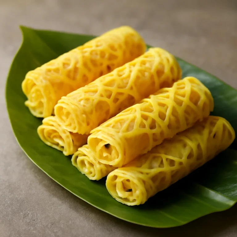 Roti jala banánlevélben tálalva, ínycsiklandó maláj étel