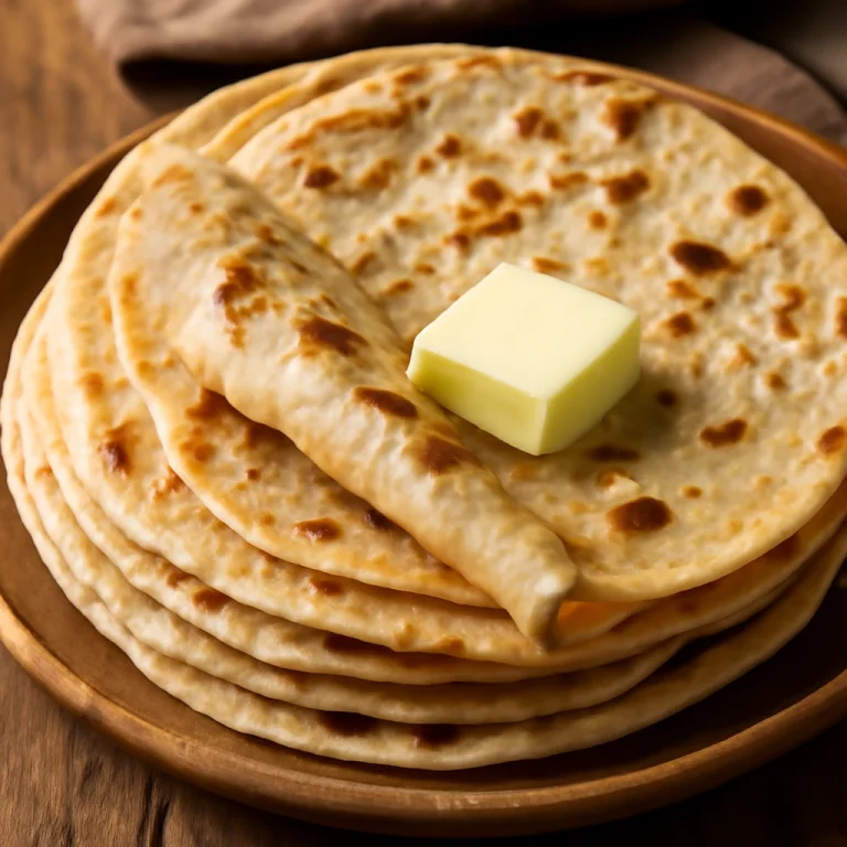 Roti vajjal tálalva