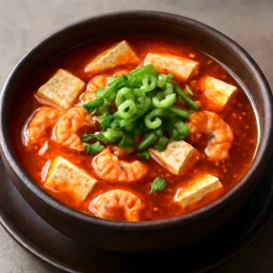 Koreai fűszeres rákos tofu leves