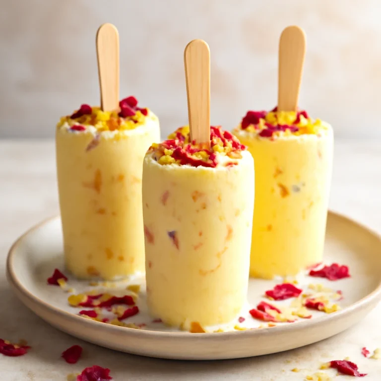 Sáfrányos kulfi tálalva, gazdag, krémes állagú és díszítve rózsaszirommal