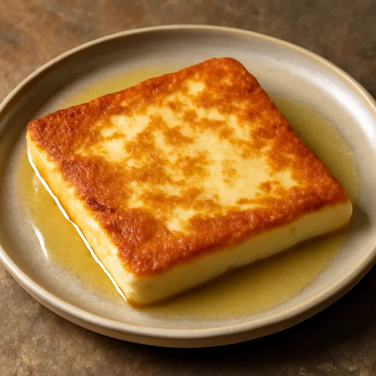 Saganaki kasseri sajttal, friss citrommal tálalva