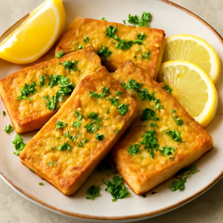 Saganaki vegán változat, tofuval és petrezselyemmel