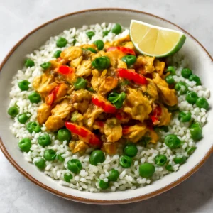 Karibi saltfish rizs és borsó körettel