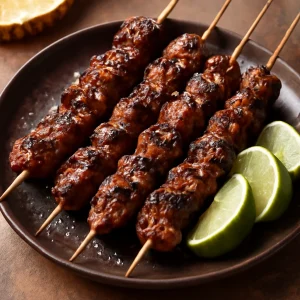 Fűszeres és édes sate kambing ananászos páccal