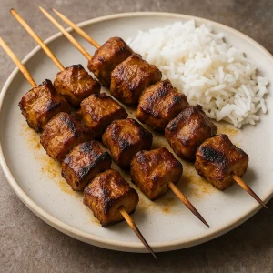 Indonéz grillezett kecskehús kókusztejjel pácolva