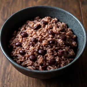 Tradição de Sekihan com arroz de azuki