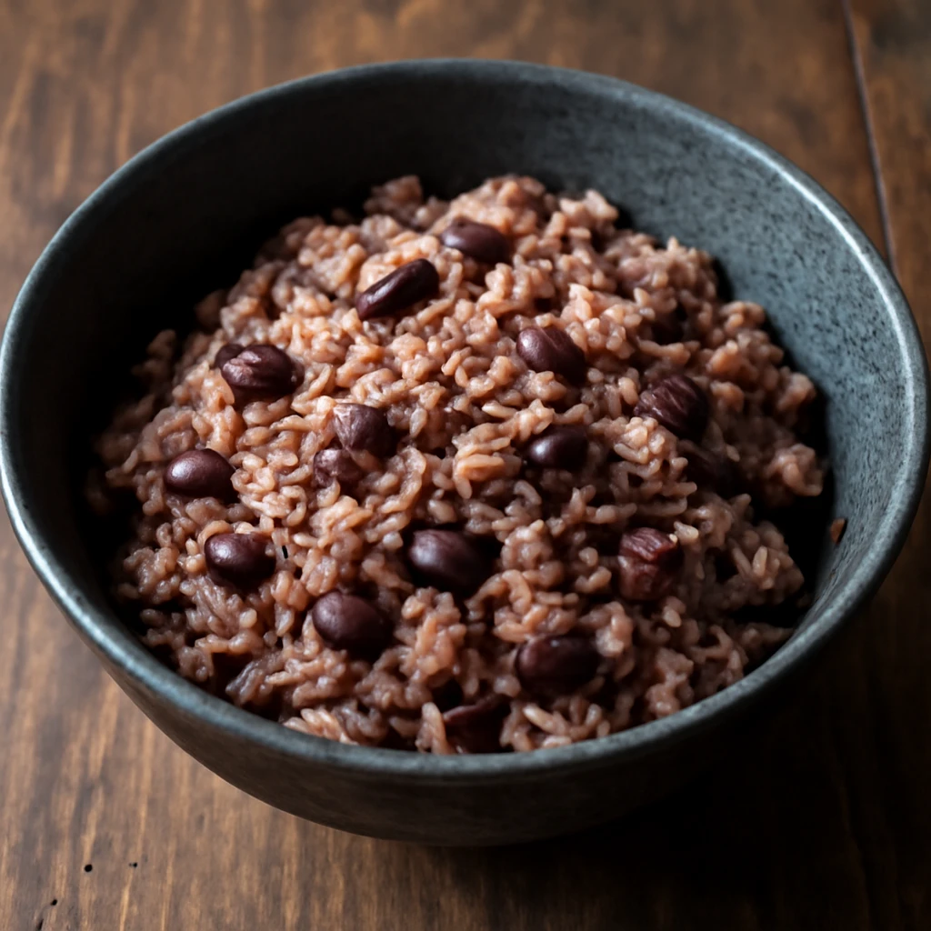Tradição de Sekihan com arroz de azuki