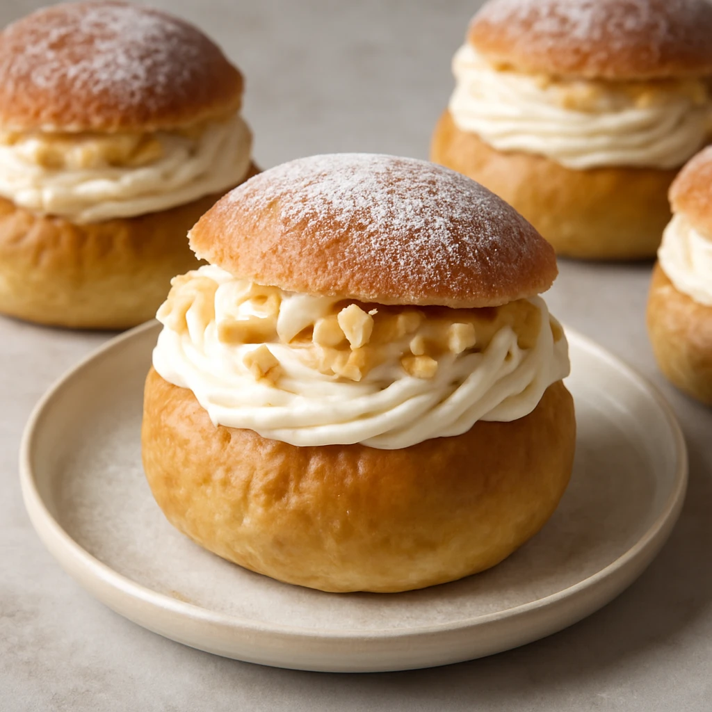 Friss Semla tejszínhabbal és mandulával