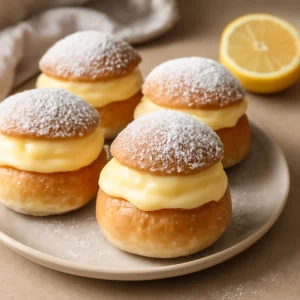 Svéd Semlor Citromkrémmel