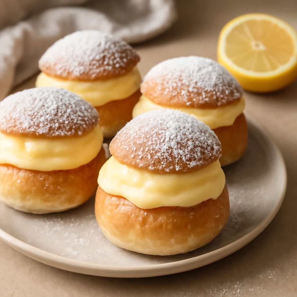 Svéd Semlor Citromkrémmel