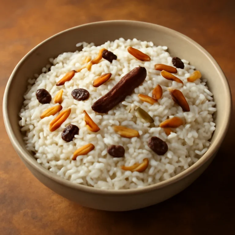 Shada mishti pulao, édes rizs mandulával és mazsolával