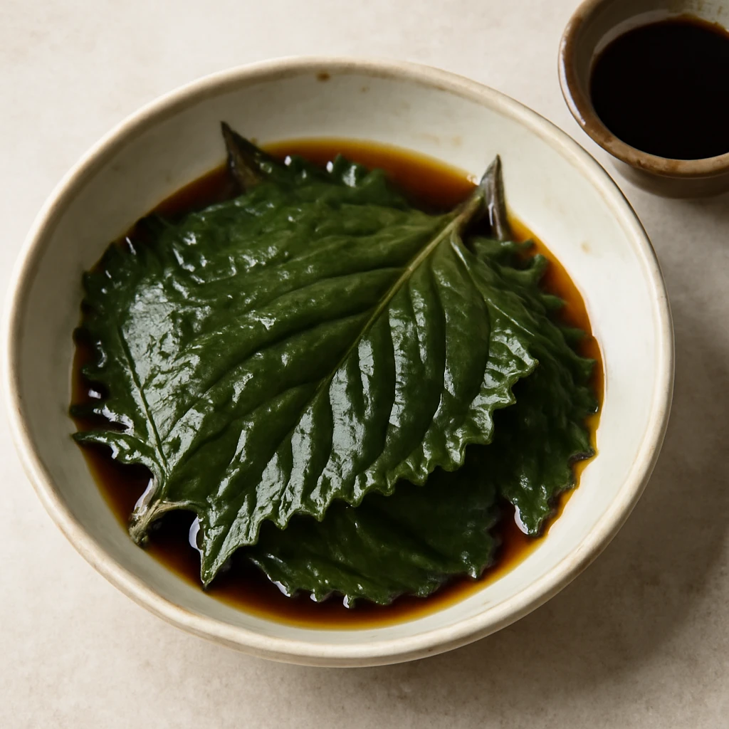 Friss shiso levelek japán pácban