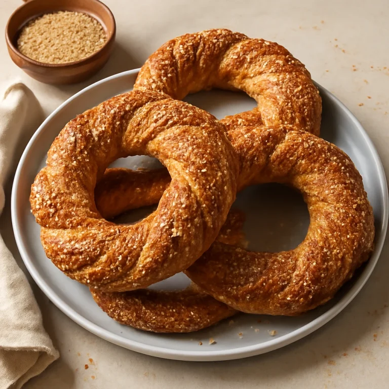 Simit mézes-szezámmagos tálalva, friss és ropogós péksütemények
