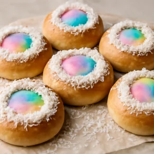 Színes cukormázzal díszített Skolebrød