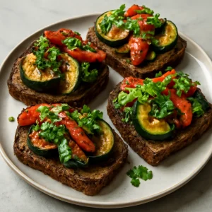 Dán stílusú Smørrebrød sült zöldségekkel