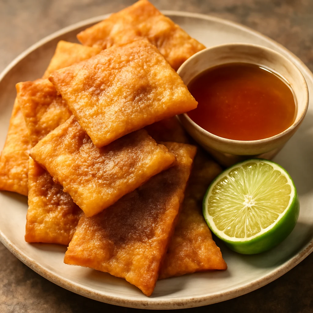 MexikÃ³i sopaipilla mÃ©zzel Ã©s lime-lÃ©vel tÃ¡lalva