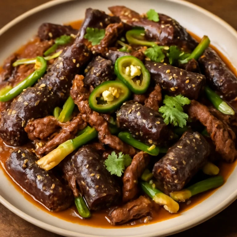 Sundae Jeongol Jeongol Jeongol Bokkeum tálalva