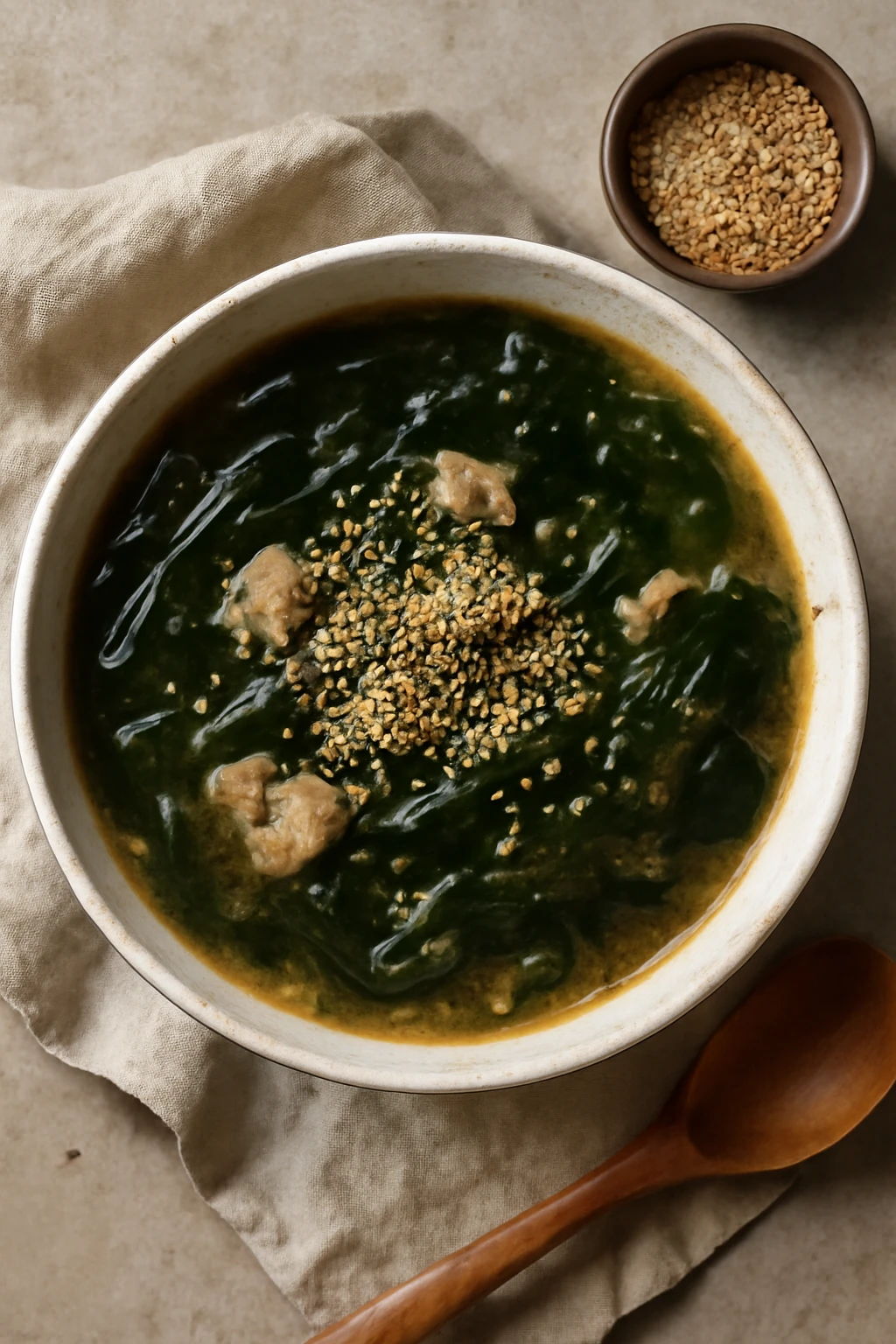 Koreai Szezámmagos Miyeokguk Tengeribabbal