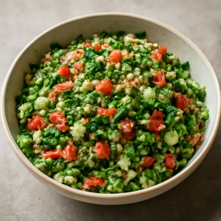 Tabbouleh bulgurral, friss zöldségekkel és petrezselyemmel