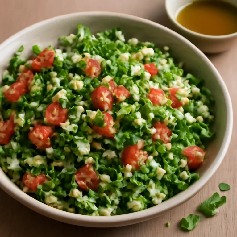 Tabbouleh olívaolajjal, friss petrezselyemmel tálalva