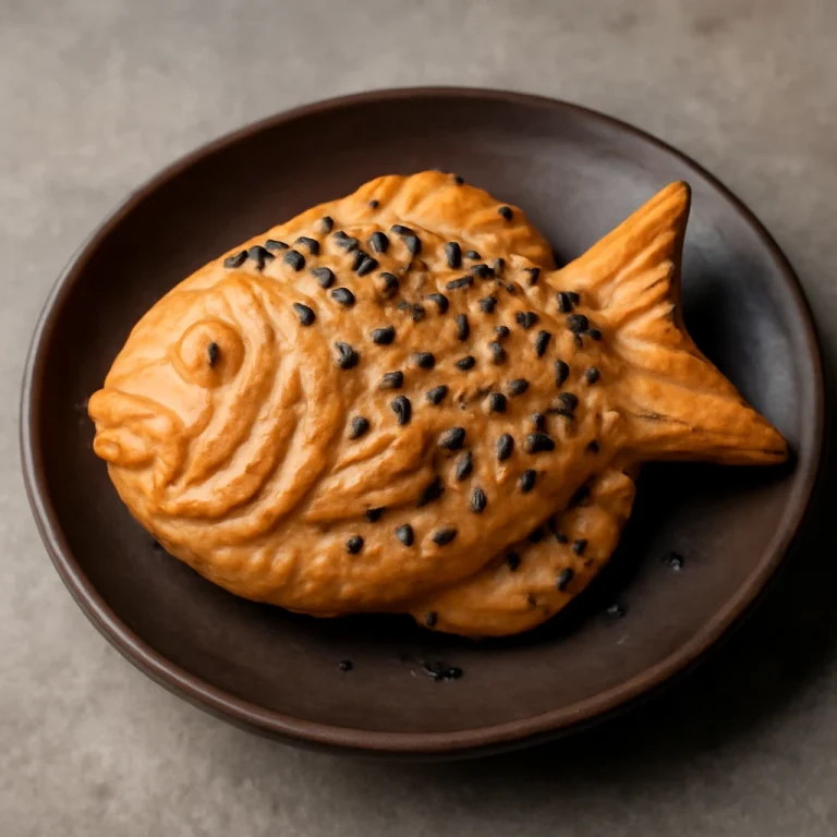 Taiyaki szezámmaggal, aranybarna tésztában, friss és ínycsiklandó