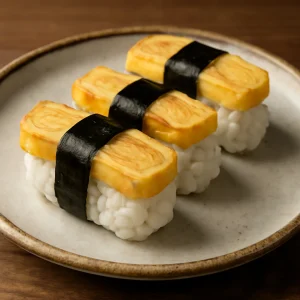 Japán Tamago Sushi, tojással és sushirizzsel