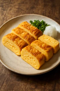 Japán dashi-val készült omlett szeletek