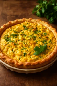 Friss, tojásos Tamagoyaki pite, rizses töltelékkel és petrezselyemmel