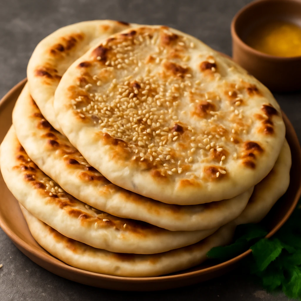 Friss és puha indiai naan szezámmaggal